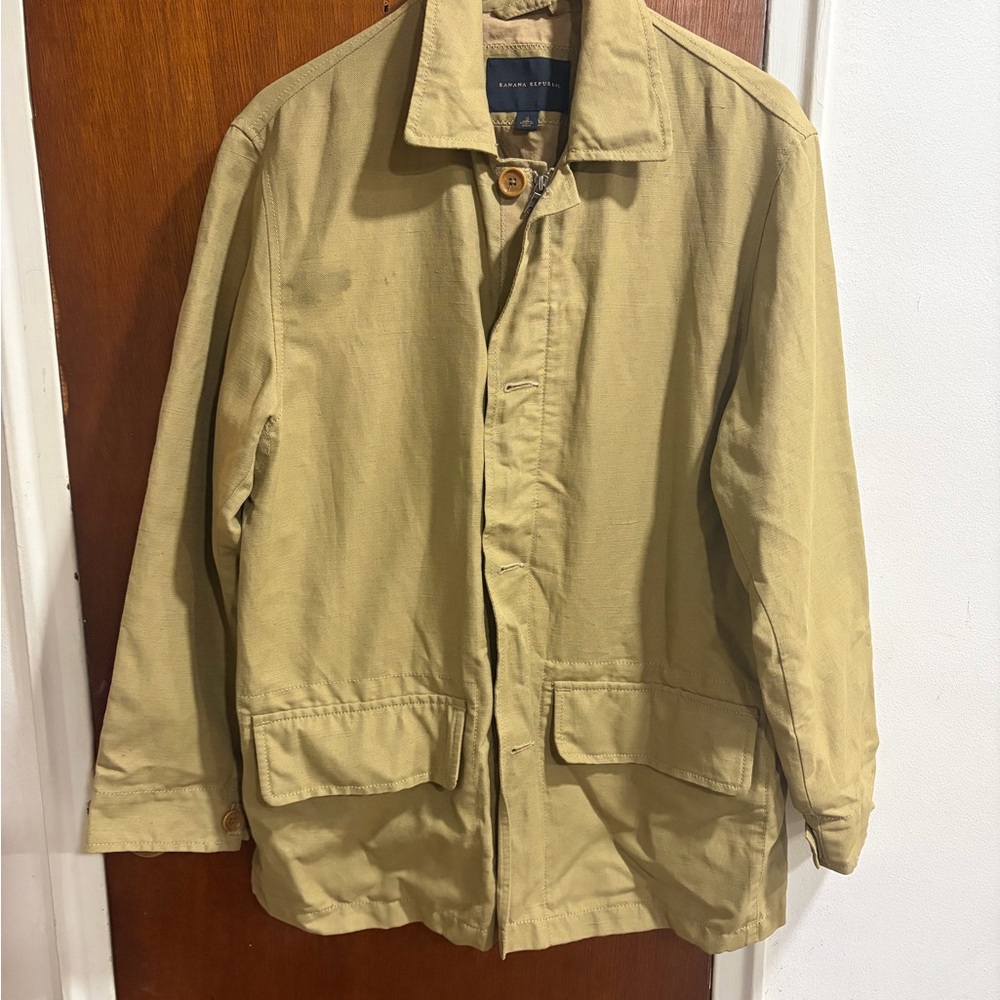 Banana Republic Jacket Mens Olive Brown Full Zip Parka Coat Small